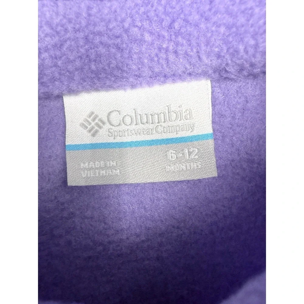 Columbia Benton Springs Girls Size 6-12mos Purple Fleece Full Zip Pockets